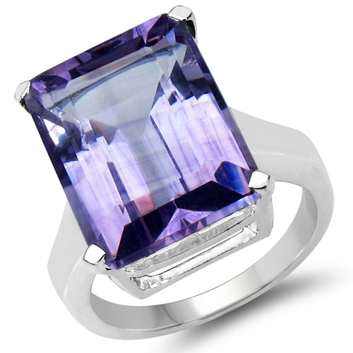 11.47 Carat Genuine Amethyst .925 Sterling Silver Ring