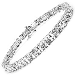 1.16 Carat Genuine White Diamond 14K White Gold Plated .925 Sterling Silver Bracelet