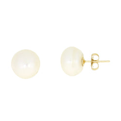 Fresh Water Pearl Stud Earrings 14KT Yellow Gold