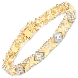 0.98 Carat Genuine White Diamond .925 Sterling Silver Bracelet