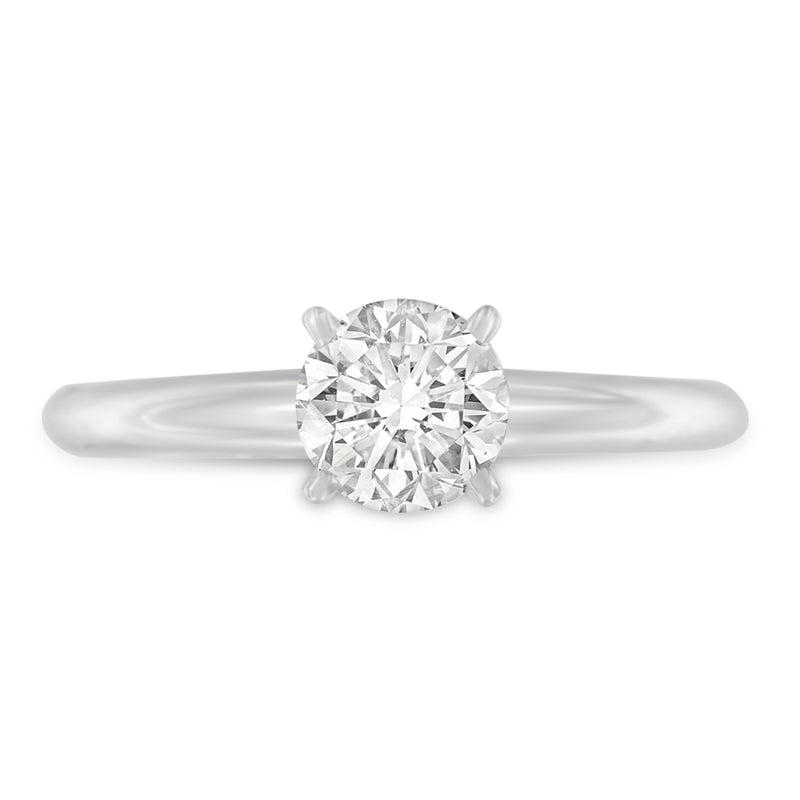 14K White Gold 4/5 Cttw GIA Certified 4 Prong Set Round Brilliant Cut Diamond Solitaire Engagement Ring (I-J Color, VVS1-VVS2 Clarity) - Size 6