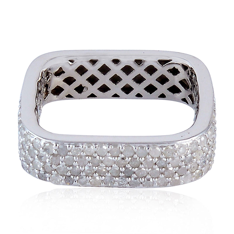 1.24ct Micro Pave Diamond Band Ring 925 Sterling Silver Jewelry Gift For Women