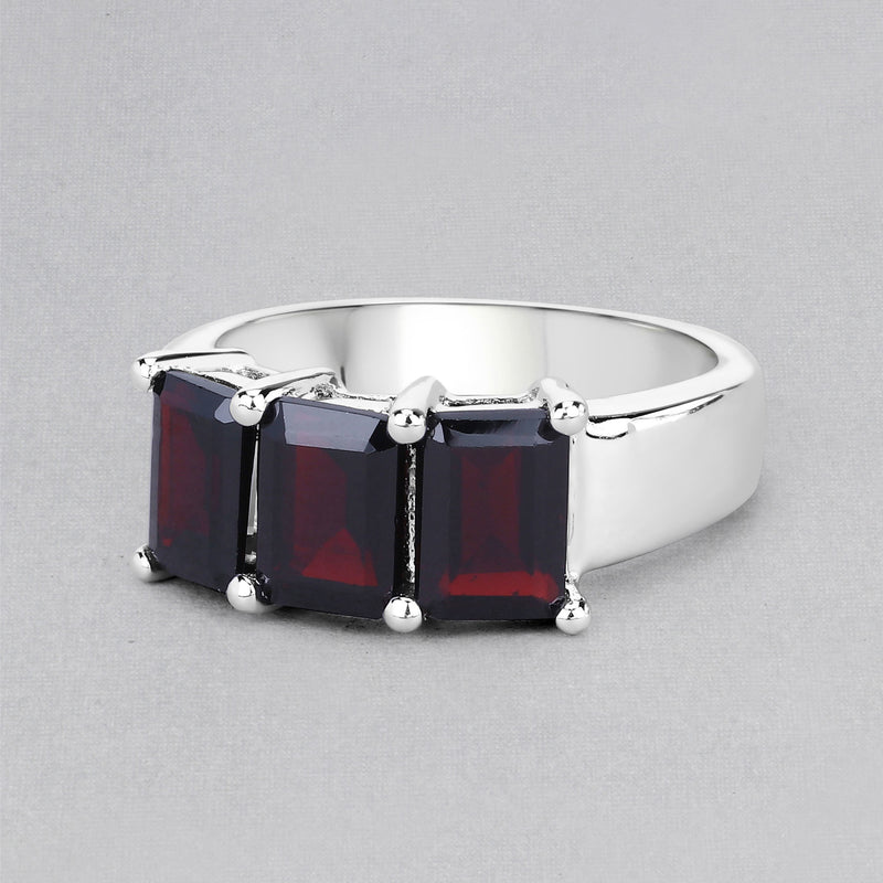 3.60 Carat Genuine Garnet .925 Sterling Silver Ring