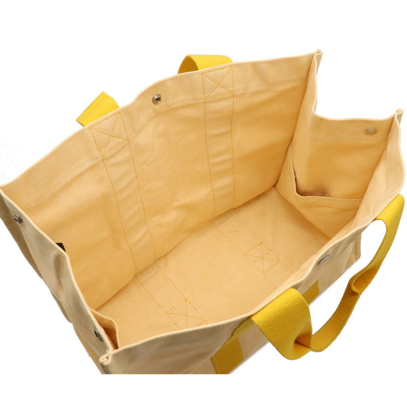 Hermes Bora GM Tote Bag Handbag Toile Ash Canvas Yellow Orange