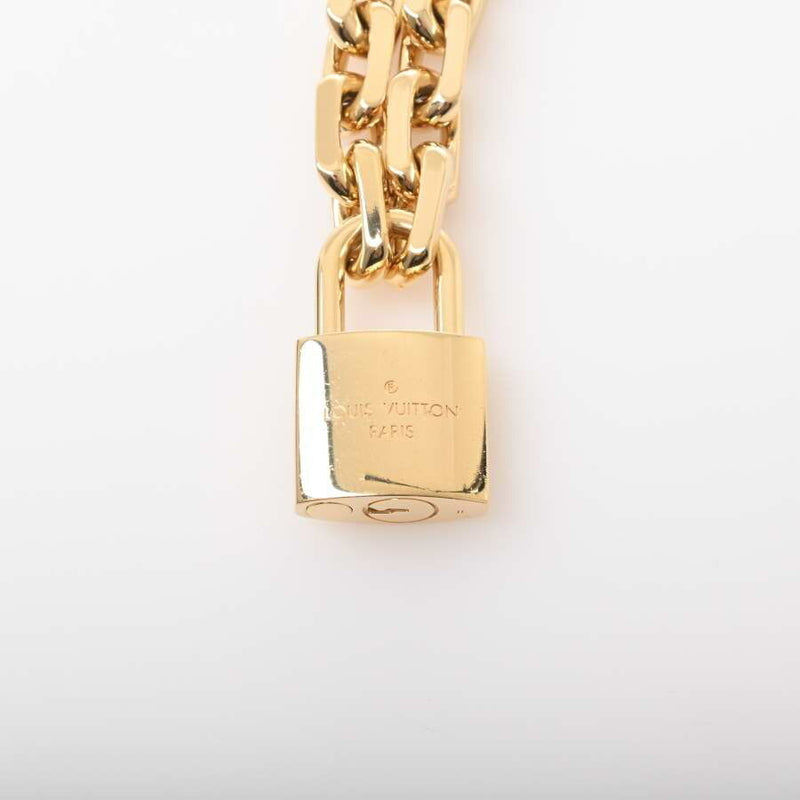 LOUIS VUITTON Louis Vuitton Korea LV Edge Cadena Chain Necklace Gold Metal