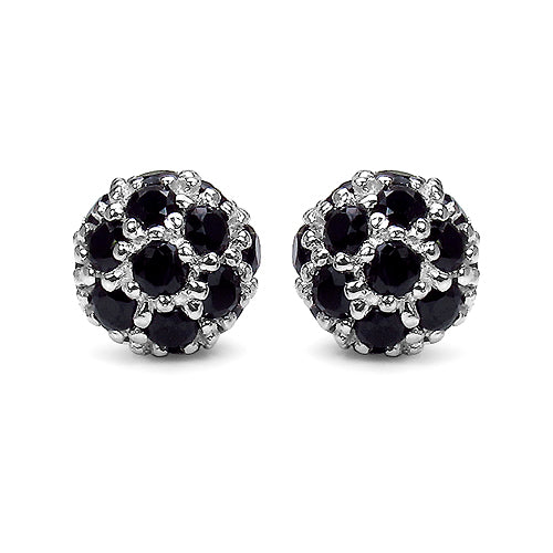 1.68 Carat Genuine Black Spinel .925 Sterling Silver Earrings