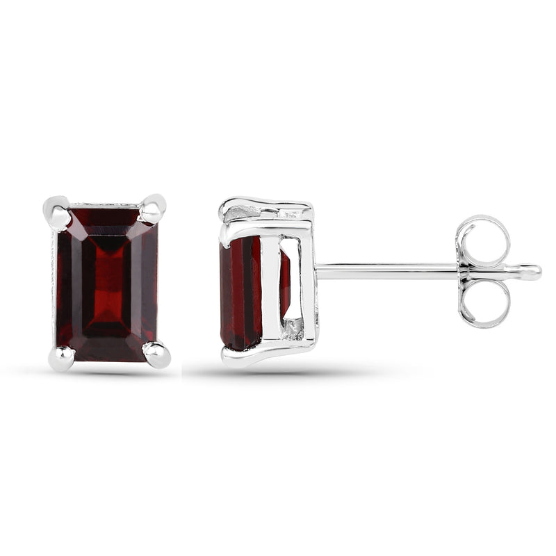 1.60 Carat Genuine Garnet .925 Sterling Silver Earrings