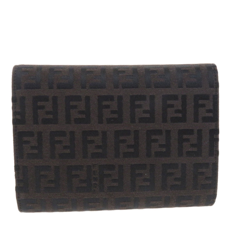 FENDI Zucca pattern bi-fold wallet canvas / leather ladies