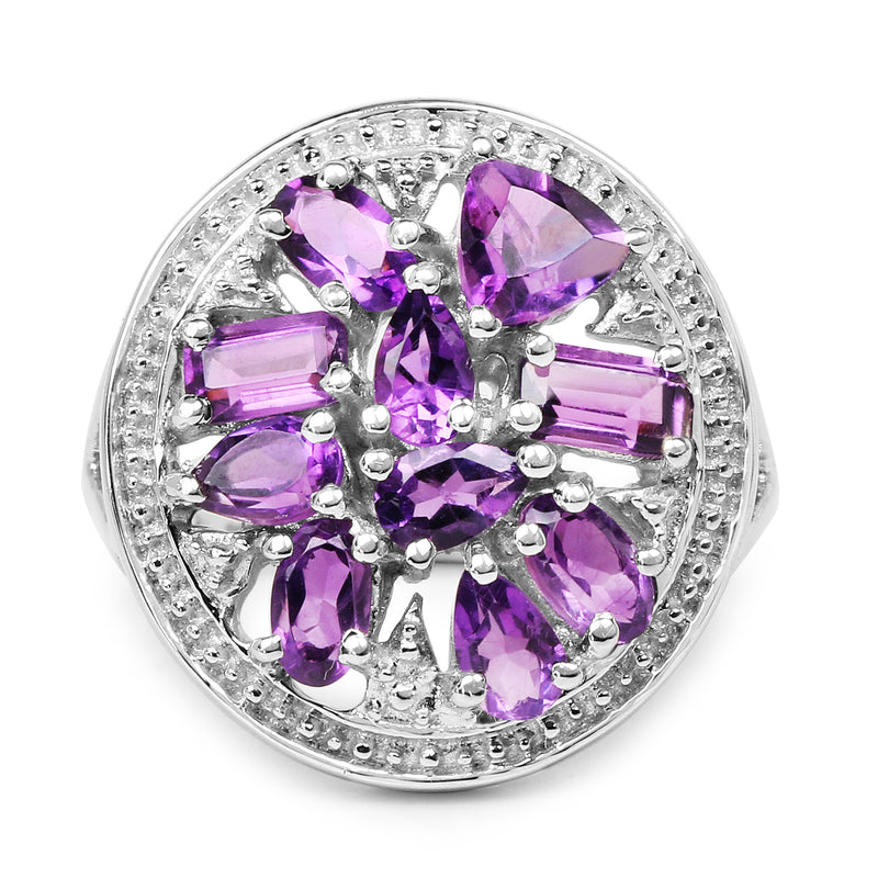 2.76 Carat Genuine Amethyst .925 Sterling Silver Ring