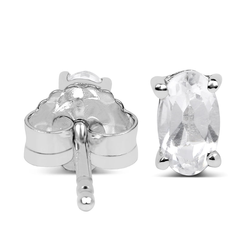 0.70 Carat Genuine White Topaz .925 Sterling Silver Earrings