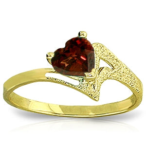 0.9 Carat 14K Solid Yellow Gold Ring Natural Garnet