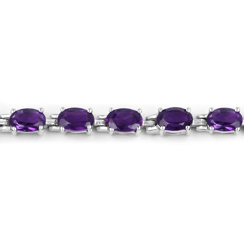 7.98 Carat Genuine Amethyst .925 Sterling Silver Bracelet