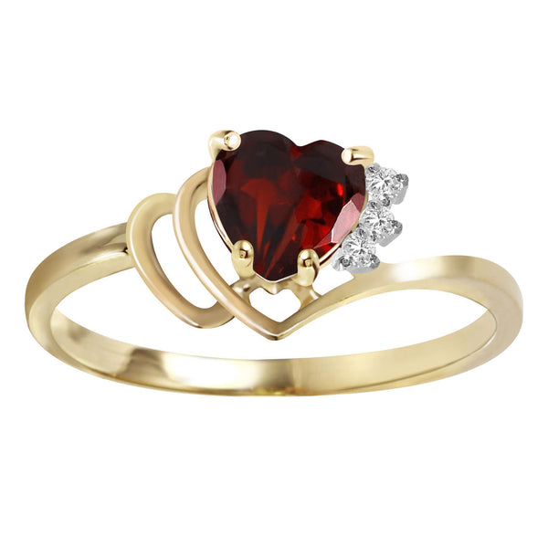 0.97 Carat 14K Solid Yellow Gold Ring Natural Diamond Garnet