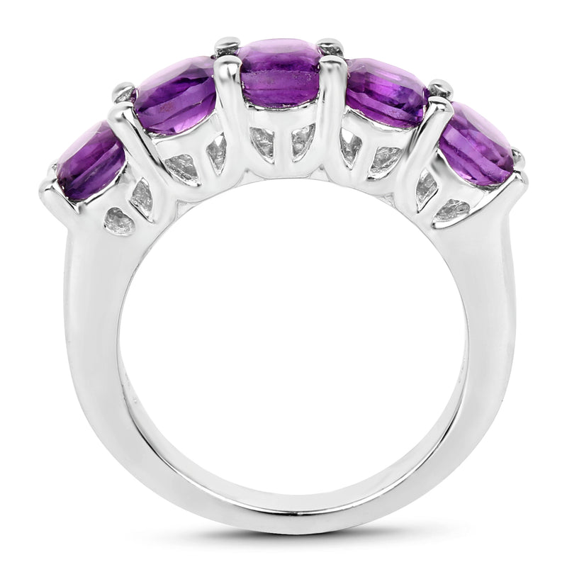 2.75 Carat Genuine  Amethyst .925 Sterling Silver Ring