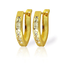 1.1 Carat 14K Solid Yellow Gold Small Cubic Zirconia Oval Hoops