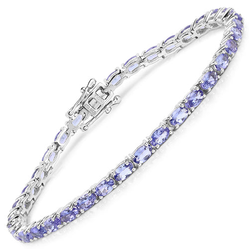 8.75 Carat Genuine Tanzanite .925 Sterling Silver Bracelet