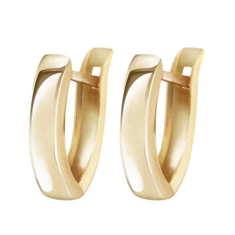 14K Solid Yellow Gold Precious Gift Huggie Earrings