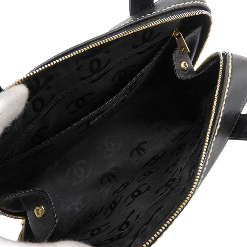 Chanel Wild Stitch Handbag Womens Leather Handbag Black