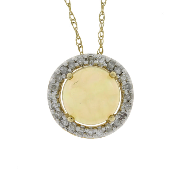 .11ct Opal Diamond Fashion Pendants 10KT Yellow Gold