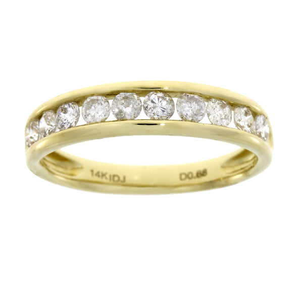 .68ct Diamond Wedding Band Ring 14KT Yellow Gold