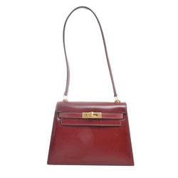 Hermes Kelly Womens Box Calf Leather Shoulder Bag Bordeaux