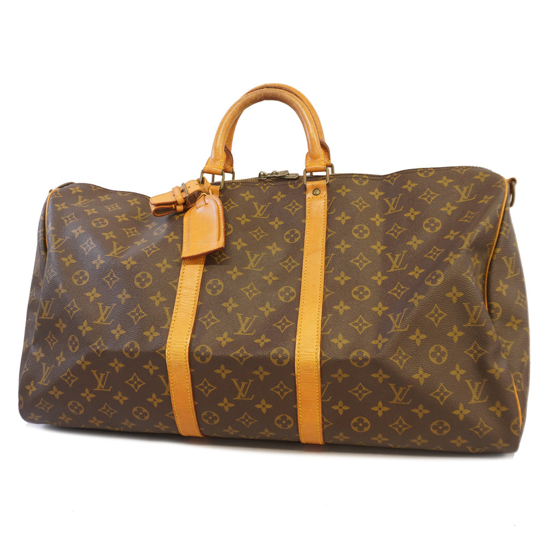 Auth Louis Vuitton Monogram Keepol Band Lier 55 M41414 Unisex Boston Bag