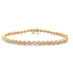 Genuine 1.00ct Diamond Tennis Bracelet 10KT Yellow Gold