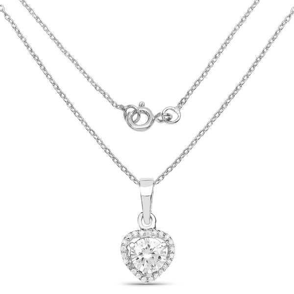 1.52 Carat Genuine White Cubic Zirconia .925 Sterling Silver Pendant