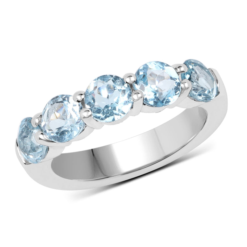 3.00 Carat Genuine Blue Topaz .925 Sterling Silver Ring