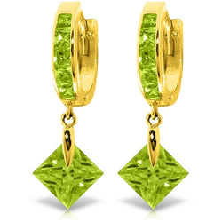 7.58 Carat 14K Solid Yellow Gold Marlena Green Zirconia Earrings