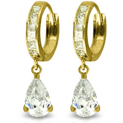 5.7 Carat 14K Solid Yellow Gold Under Fire Cubic Zirconia Earrings