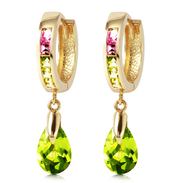 5.68 Carat 14K Solid Yellow Gold Green Act Cubic Zirconia Earrings