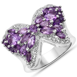 3.08 Carat Genuine Amethyst .925 Sterling Silver Ring