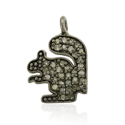 Squirrel Design Charm Pendant Diamond 925 Sterling Silver Jewelry