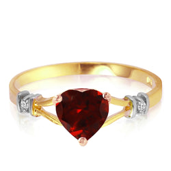 Heart of Gold: 0.47 Carat Natural Diamond Garnet Ring in 14K Solid Yellow Gold