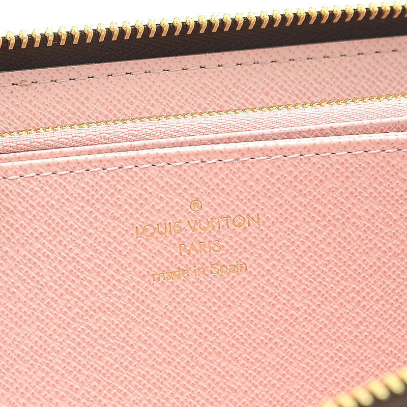 Louis Vuitton Damier Zippy Wallet Round Purse Rose Ballerine N60046