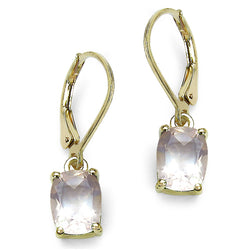 14K Yellow Gold Plated 3.92 Carat Genuine Rose Quartz Sterling Silver Earrings