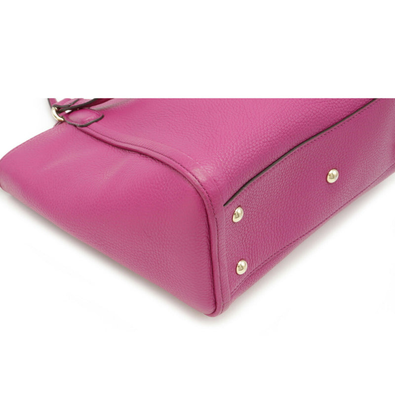 Gucci Soho Interlocking G Tote Bag Shoulder Tassel Leather Pink Purple 369176