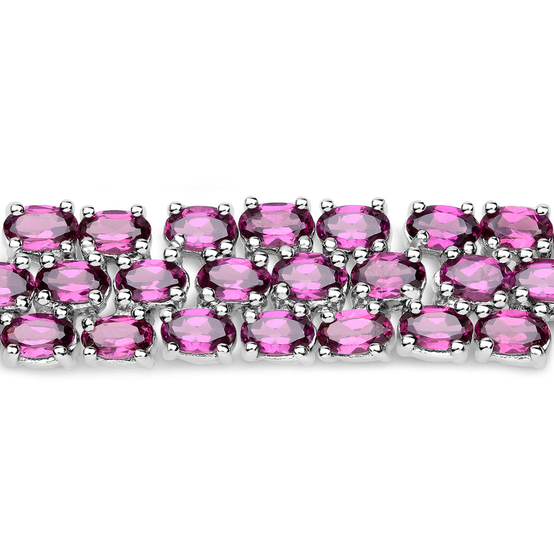 27.51 Carat Genuine Rhodolite .925 Sterling Silver Bracelet