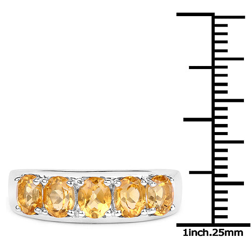 1.65 Carat Genuine Citrine .925 Sterling Silver Ring