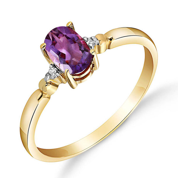 0.46 Carat 14K Solid Yellow Gold Don't Resist Amethyst Diamond Ring