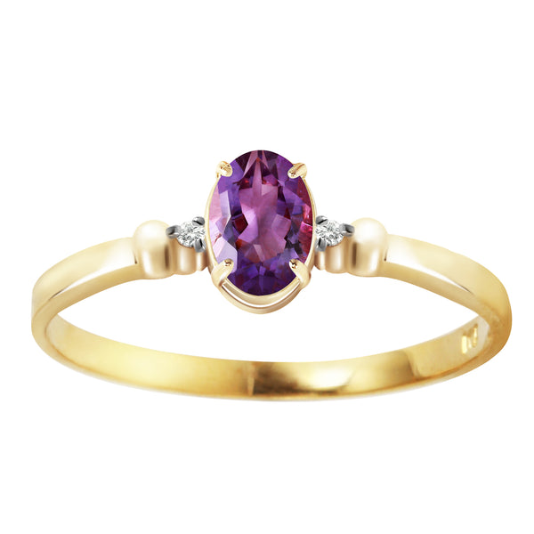 0.46 Carat 14K Solid Yellow Gold Don't Resist Amethyst Diamond Ring