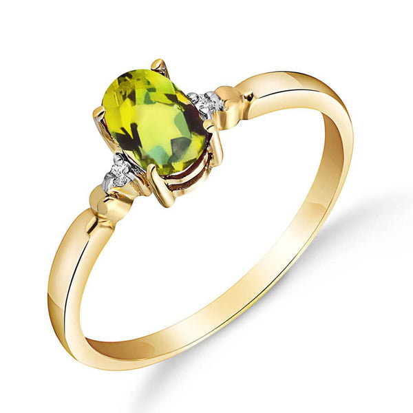 0.46 Carat 14K Solid Yellow Gold My Better Half Peridot Diamond Ring