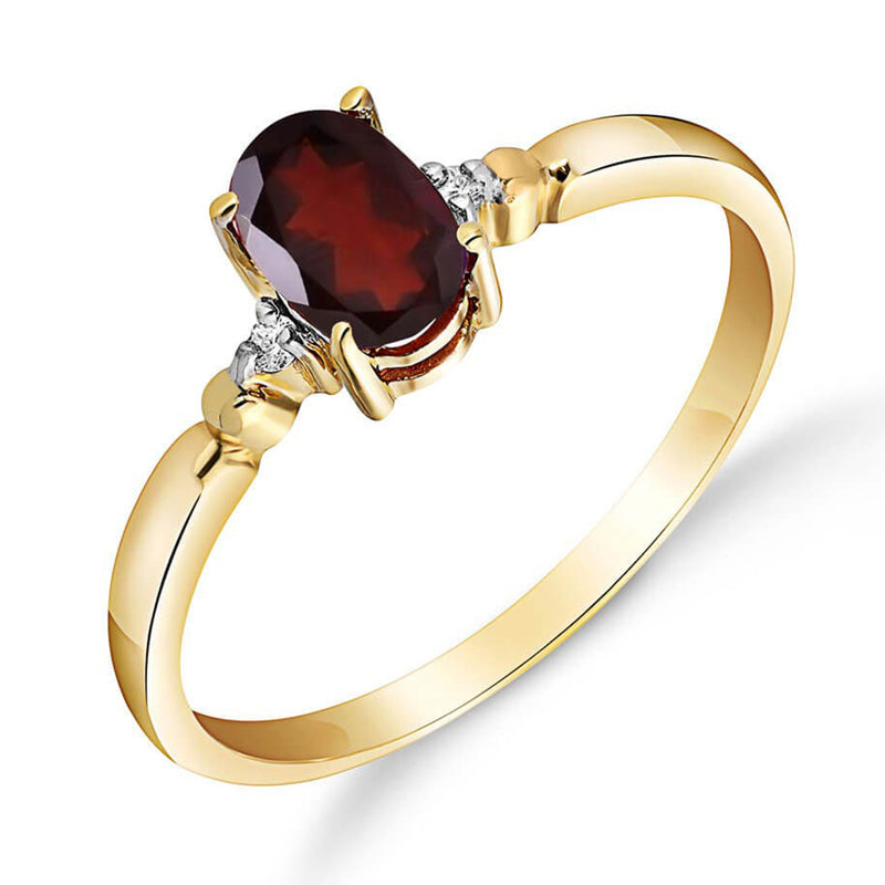 0.46 Carat 14K Solid Yellow Gold Sea Of Challenges Garnet Diamond Ring