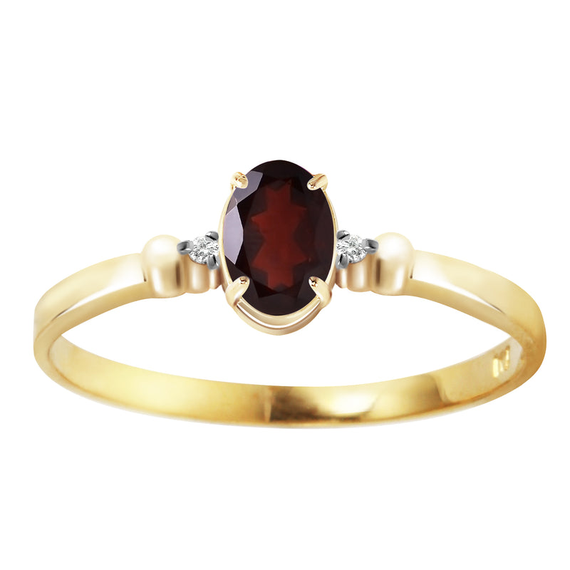 0.46 Carat 14K Solid Yellow Gold Sea Of Challenges Garnet Diamond Ring