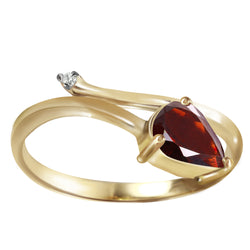 0.83 Carat 14K Solid Yellow Gold Sea Of Possibilities Garnet Diamond Ring