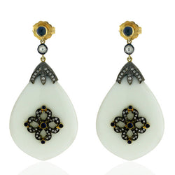 Gemstone Diamond 18k Gold Silver Dangle Earrings Jewelry