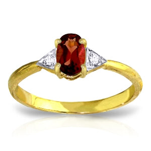 0.46 Carat 14K Solid Yellow Gold Let's Meet Garnet Diamond Ring