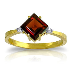 1.77 Carat 14K Solid Yellow Gold Immerse Yourself Garnet Diamond Ring