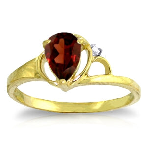 0.66 Carat 14K Solid Yellow Gold You Dawned On Me Garnet Diamond Ring